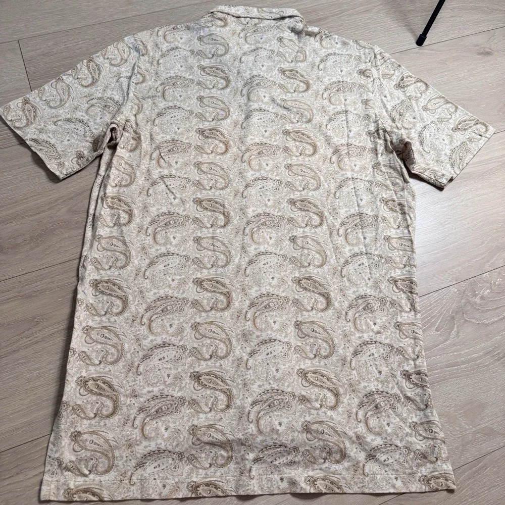 Vintage Polo Golf Ralph Lauren Shirt Mens Medium Beige Paisley Y2K 90s